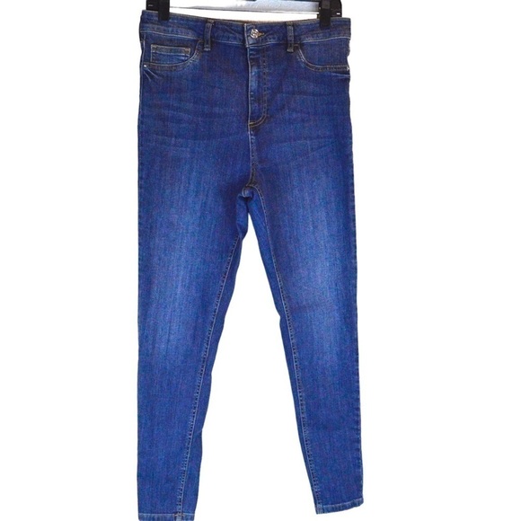 F&F Super High Rise Medium Wash Stretchy Skinny Jegging Jeans, Size 10 - Picture 1 of 8